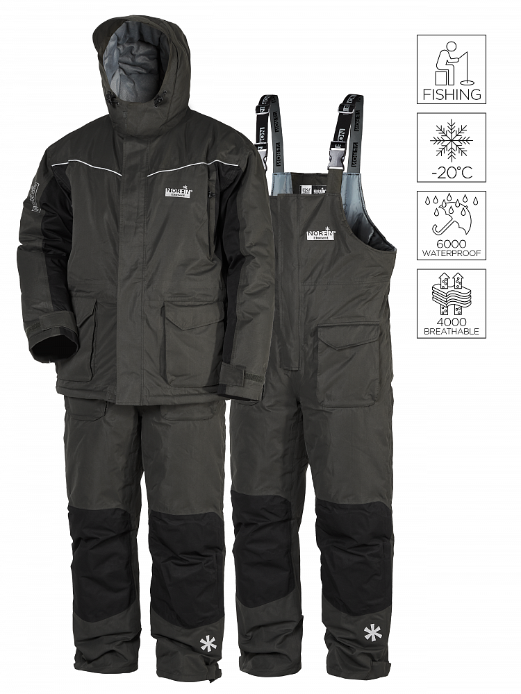 Winter Fishing Suit - Norfin Element Gray